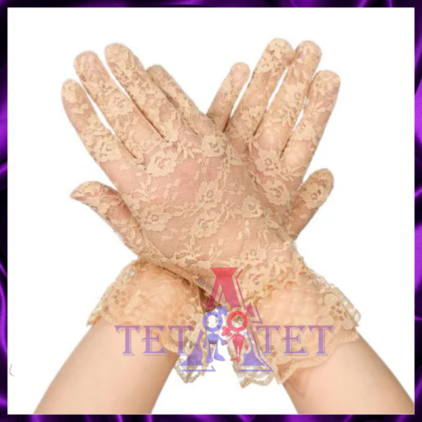 Кружевные перчатки телесного цвета