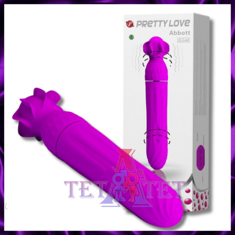 Фиолетовый вибратор с ротацией головки Pretty Love Abbott