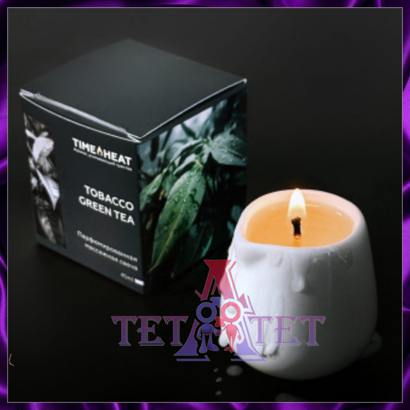 Свеча массажная TOBACCO GREEN TEA, 45 мл TIME HEAT