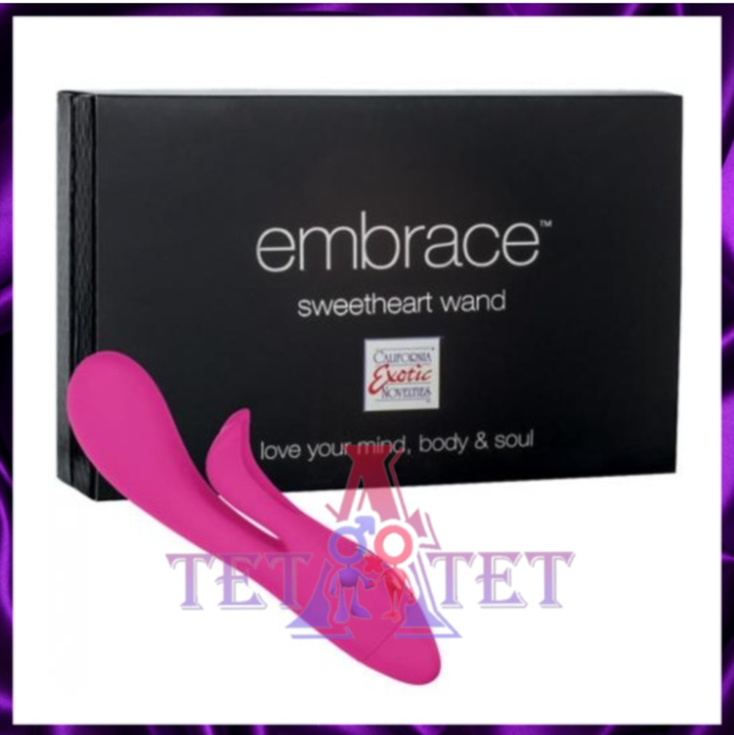 Розовый вибратор Embrace Sweetheart Wands 20см