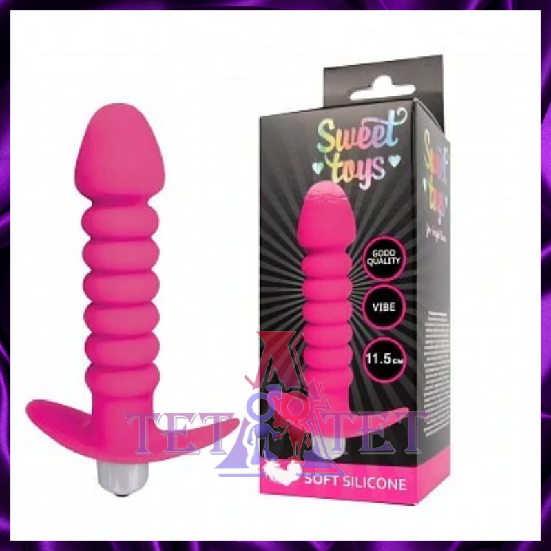 Анальная втулка с вибрацией Sweet Toys розовая 11,5 см