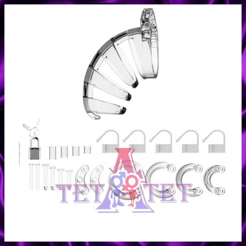 Мужской пояс верности Shots Media - ManCage - Model 02 - 3.5" Cock Cage Transparent, прозрачный