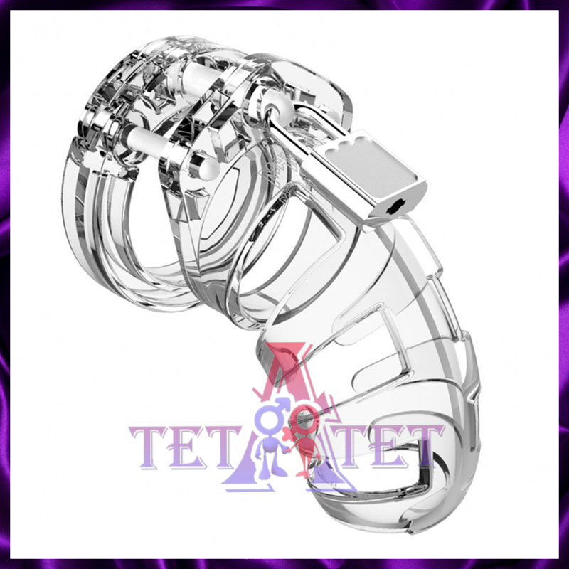 Мужской пояс верности Shots Media - ManCage - Model 02 - 3.5" Cock Cage Transparent, прозрачный